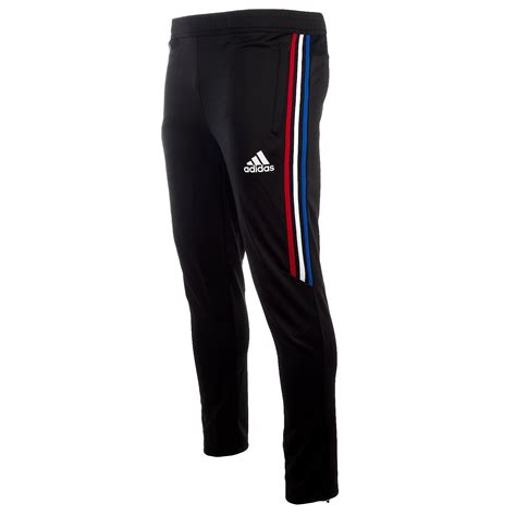 blue and red adidas pants.